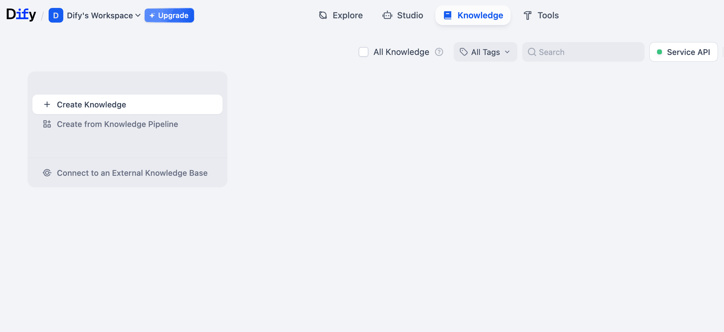 Create Knowledge Source in Dify