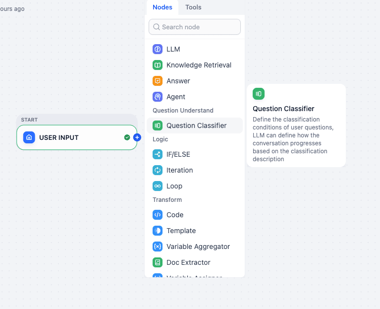 Question Classifier Node in Dify