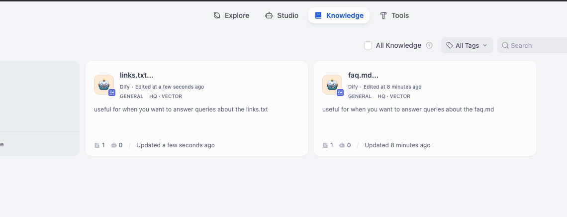 Knowledge sources created