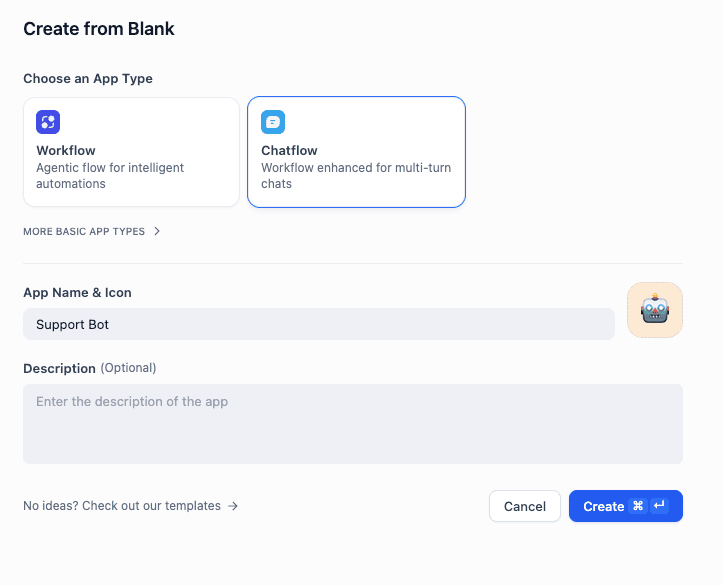 Create Chatflow in Dify